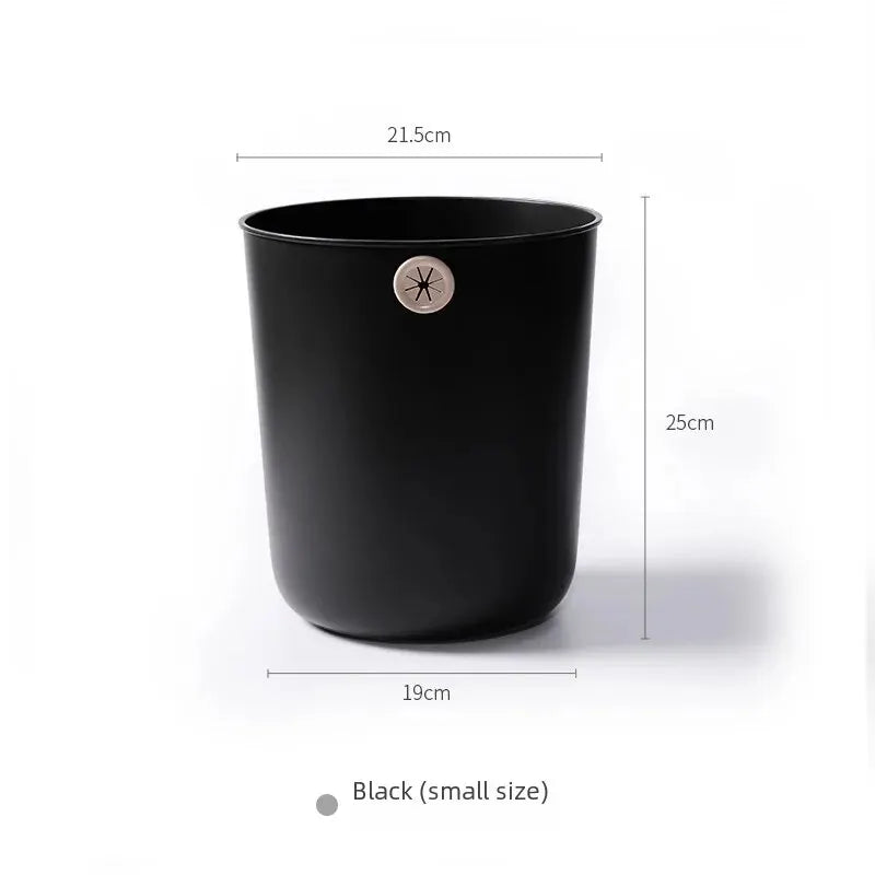 High Aesthetic Simple Style Plastic Trash Can Home Kitchen Bathroom Bedroom Office Use Round Shape - Slobuy