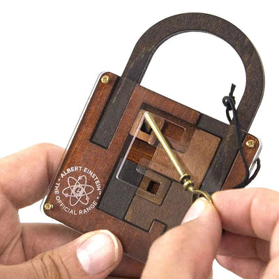 High Difficulty Level IQ Einstein Lock Puzzle Classic Wooden Brainteaser Puzzles Game for Adults - Slobuy