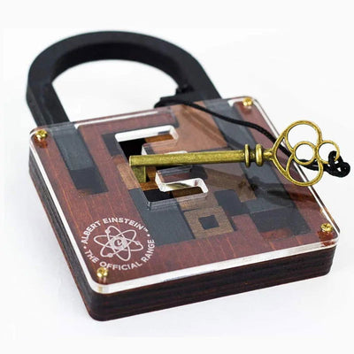 High Difficulty Level IQ Einstein Lock Puzzle Classic Wooden Brainteaser Puzzles Game for Adults - Slobuy