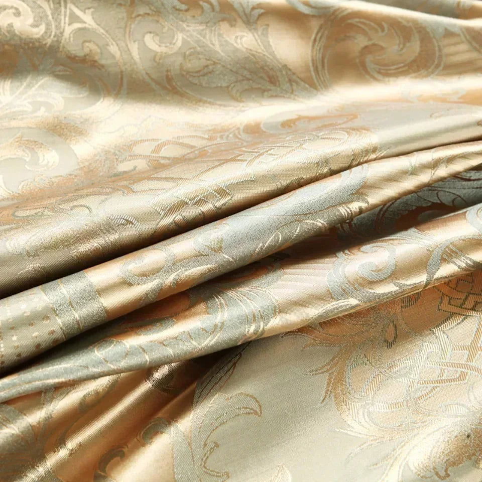 High End Jacquard King Size Bedding Set Luxury European Wedding Bedding Sets Queen American Satin Double Duvet Cover Set 220x240 - Slobuy