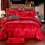 High End Jacquard King Size Bedding Set Luxury European Wedding Bedding Sets Queen American Satin Double Duvet Cover Set 220x240 - Slobuy