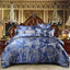 High End Jacquard King Size Bedding Set Luxury European Wedding Bedding Sets Queen American Satin Double Duvet Cover Set 220x240 - Slobuy