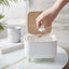 High Foot Wood Grain Trash Can Kitchen Bathroom Living Room Home Desktop Storage Bucket Office Hotel Trash Can Waste Bins - Slobuy