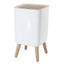 High Foot Wood Grain Trash Can Kitchen Bathroom Living Room Home Desktop Storage Bucket Office Hotel Trash Can Waste Bins - Slobuy