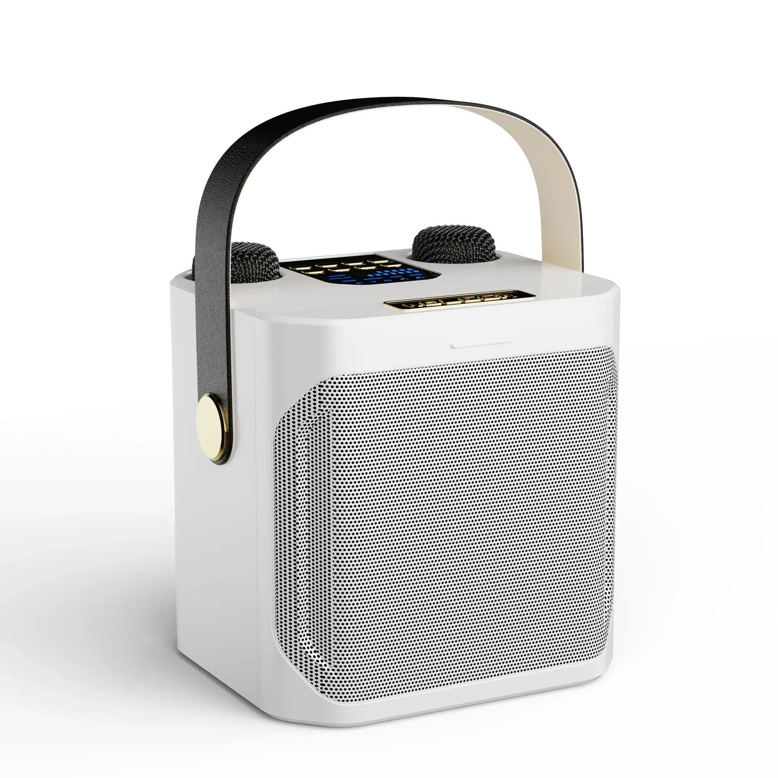 High Power Karaoke Bluetooth Speaker Portable 360 Stereo Surround Waterproof Wireless Subwoofer with Dual Microphone Boombox - Slobuy