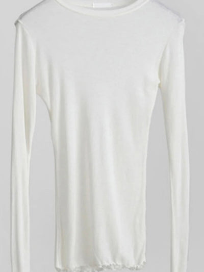 High Quality Plain T Shirt Women Cotton Elastic Basic T-shirts Female Casual Tops Long Sleeve Sexy Thin T-shirt see through - Slobuy