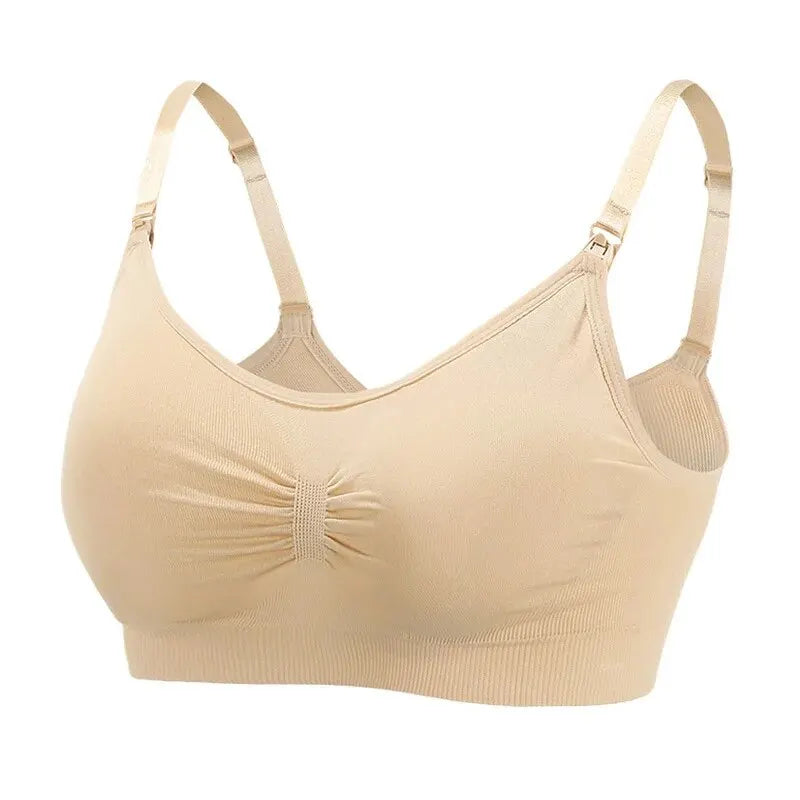 High Quality Single Handed Front Buckle Nursing Bra Breathable Women Breastfeeding Underwear Seamless Maternity Bra Push Up - Slobuy