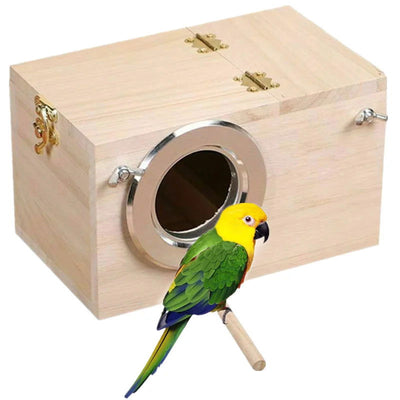 High Quality Wooden Bird Cage Nesting Box Breeding Hatching Nest for Parakeet Budgies Cocktail Finch Lovebird Parrot Birdhouse - Slobuy