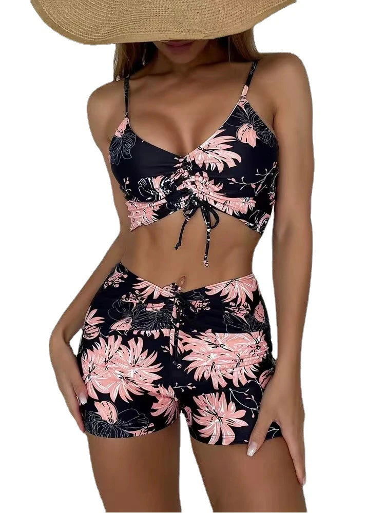 High Waist Bikini Swimsuit Women 2023 Push Up Bikini Floral Swimsuit Print Bikini boxers Swimwear Swim Trunks Bathing Suit - Slobuy