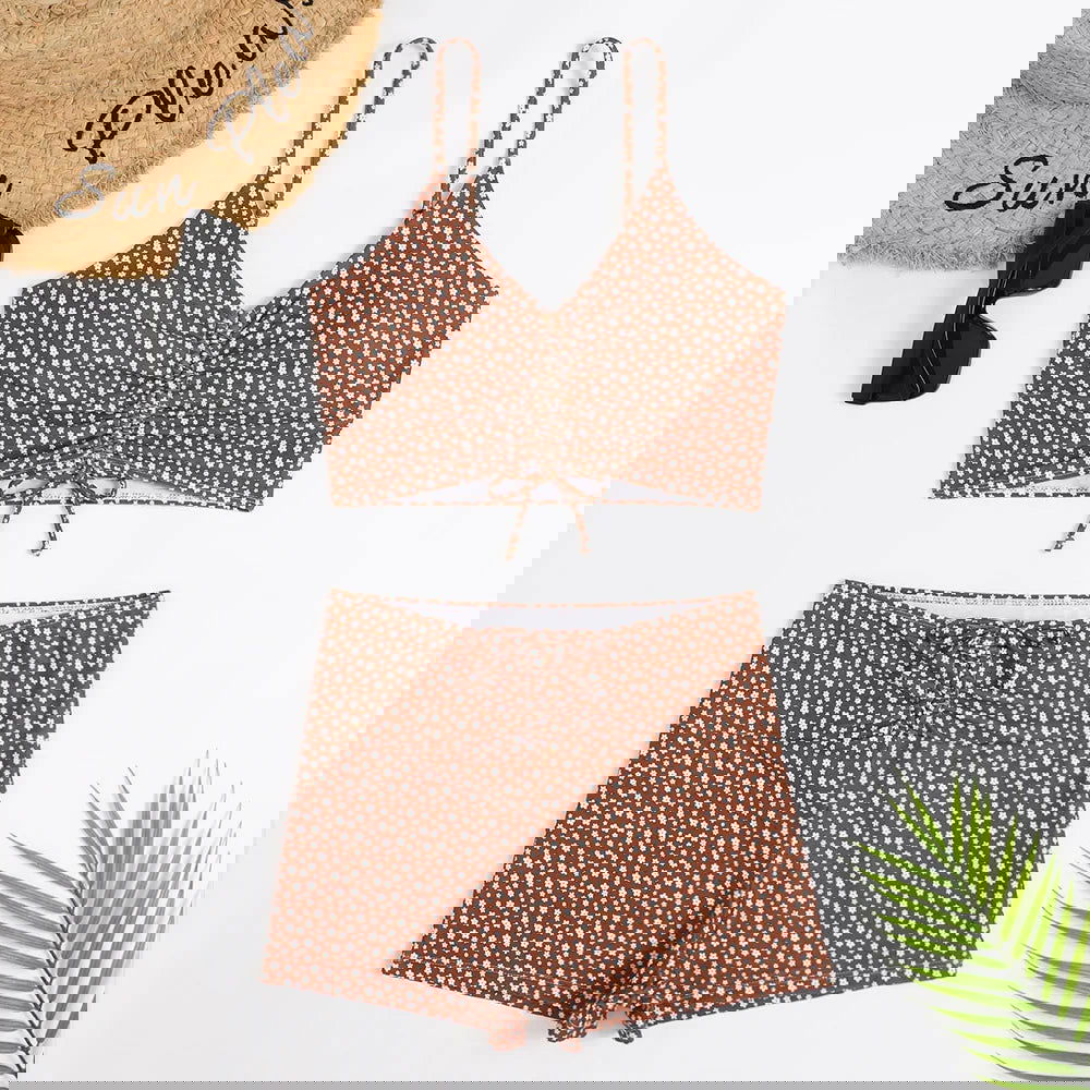 High Waist Bikini Swimsuit Women 2023 Push Up Bikini Floral Swimsuit Print Bikini boxers Swimwear Swim Trunks Bathing Suit - Slobuy