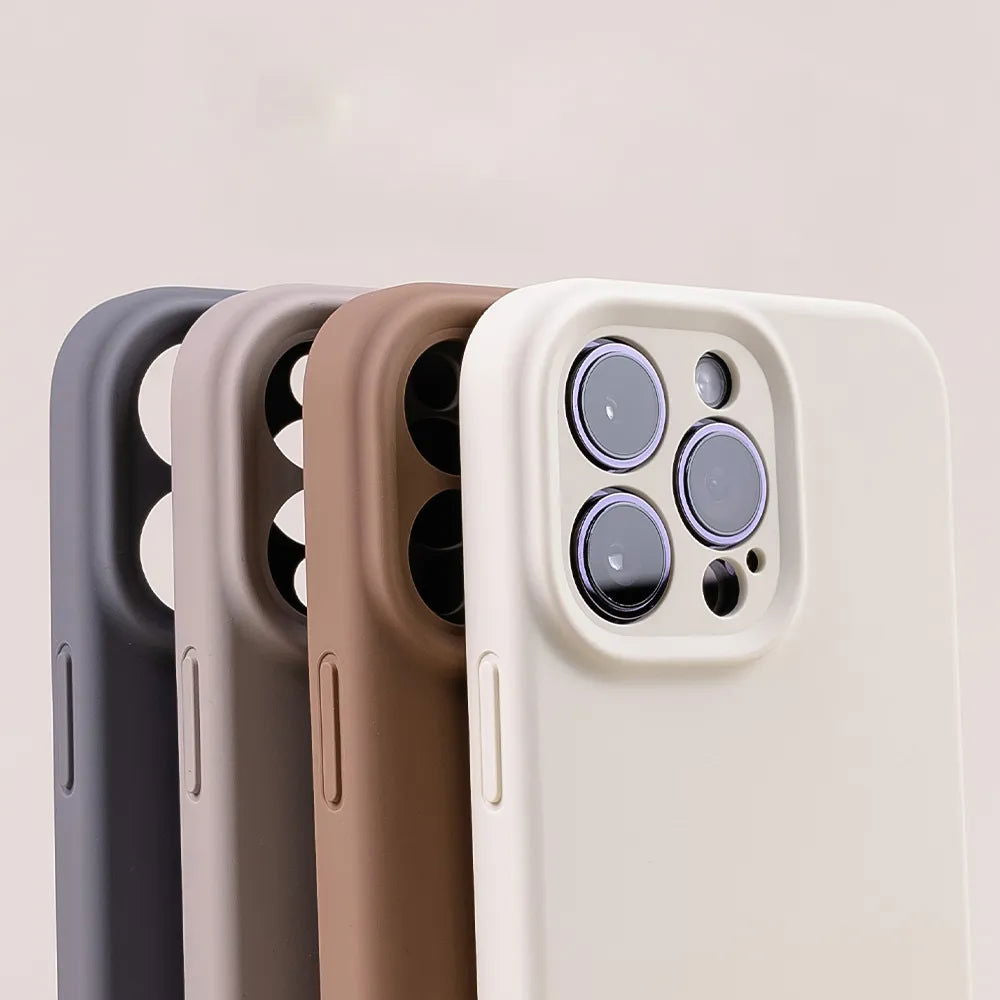 High quality Original Square Liquid Soft Silicone Phone Case For iPhone 15 14 11 12 13 Pro Max Plus colorful fashion Cover - Slobuy