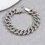 Hip Hop Miami Link Chain Gold Bracelet Clear Crystal Stone Fold Over Closure Big Chain Bracelet For Men Personlity Accessory - Slobuy