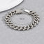 Hip Hop Miami Link Chain Gold Bracelet Clear Crystal Stone Fold Over Closure Big Chain Bracelet For Men Personlity Accessory - Slobuy