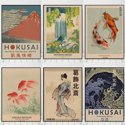 Hokusai Ohara Koson Japanese Art Poster Vintage Guest Room Home Bar Cafe Decoration Home Decoration Print Wall Poster Picture - Slobuy