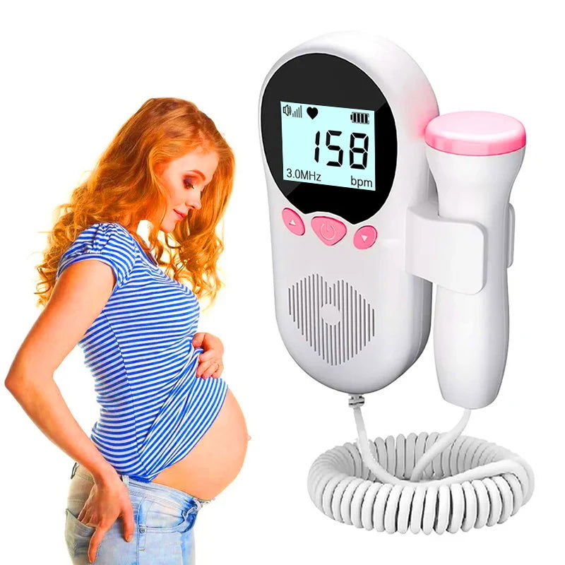 Home Doppler Fetal Heart Rate Monitor Baby Pregnancy Heartbeat Detector LCD Backlight No Radiation Stethoscope Pulse Meter 3MHz - Slobuy