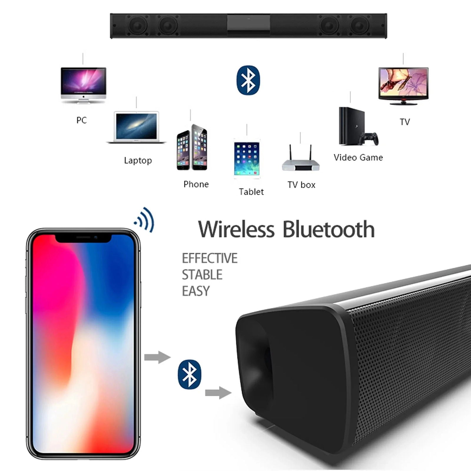 Home Theater Sound System Bluetooth Speaker Computer Speakers For TV Soundbar Box Subwoofer Radio Music Center Boom Box Column - Slobuy