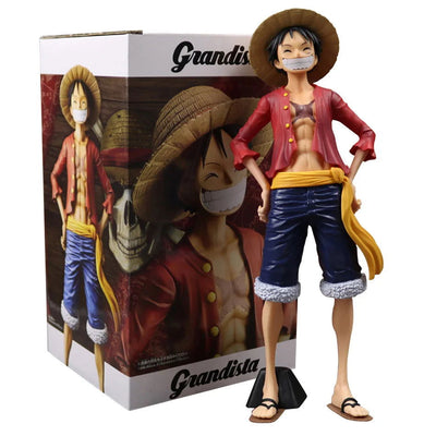 Hot 28cm  One Piece Anime Figure Confident Smiley Luffy Three Form Face Changing Doll Action Figurine Model Toys  Kits - Slobuy