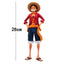 Hot 28cm  One Piece Anime Figure Confident Smiley Luffy Three Form Face Changing Doll Action Figurine Model Toys  Kits - Slobuy
