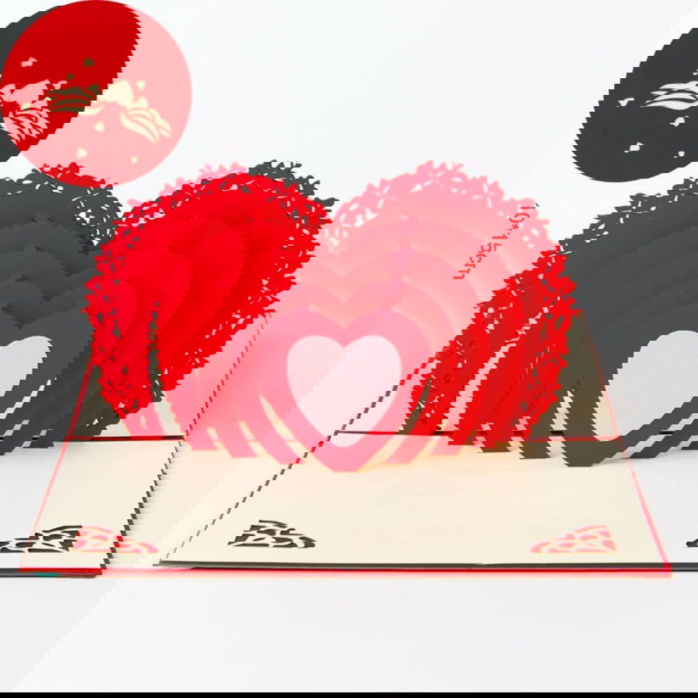 Hot 3D Creative Card for Wife and friend Valentines Day Gift Wedding Invitation Customized Card Thank You Postcard Wholesale - Slobuy