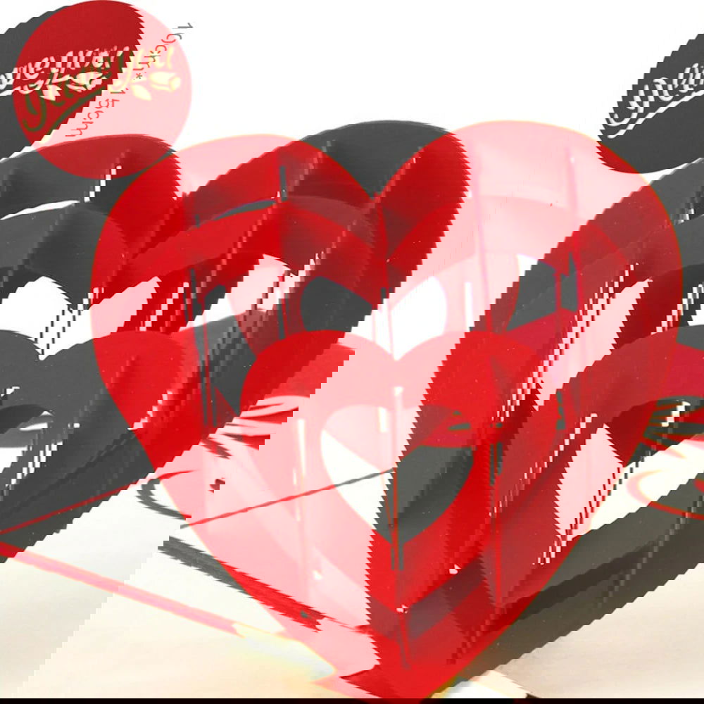Hot 3D Creative Card for Wife and friend Valentines Day Gift Wedding Invitation Customized Card Thank You Postcard Wholesale - Slobuy