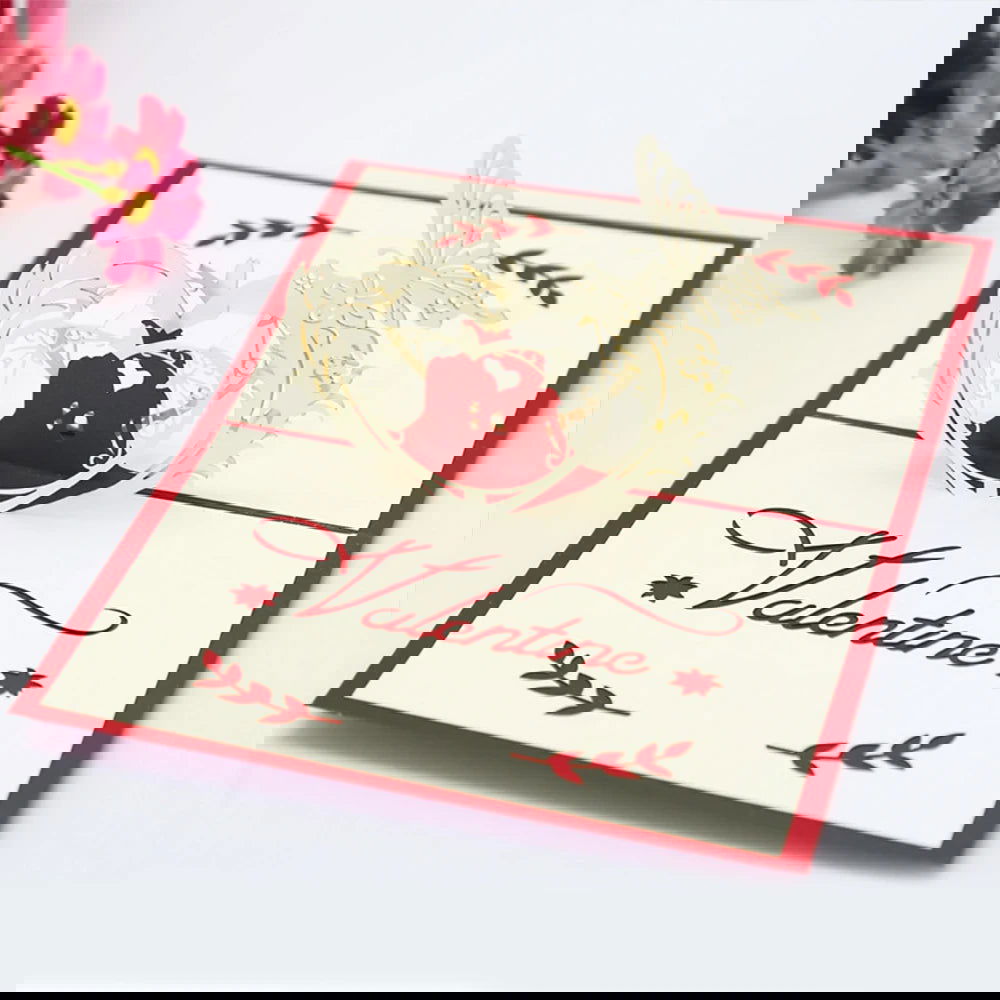 Hot 3D Creative Card for Wife and friend Valentines Day Gift Wedding Invitation Customized Card Thank You Postcard Wholesale - Slobuy