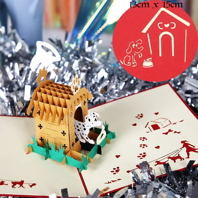 Hot 3D Creative Card for Wife and friend Valentines Day Gift Wedding Invitation Customized Card Thank You Postcard Wholesale - Slobuy