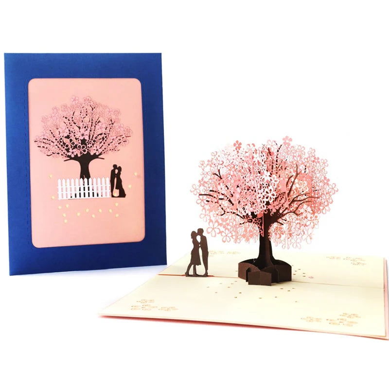 Hot 3D Creative Card for Wife and friend Valentines Day Gift Wedding Invitation Customized Card Thank You Postcard Wholesale - Slobuy