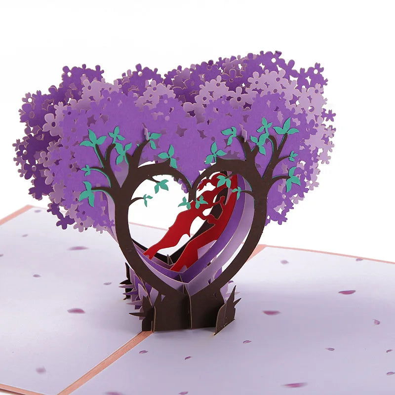 Hot 3D Creative Card for Wife and friend Valentines Day Gift Wedding Invitation Customized Card Thank You Postcard Wholesale - Slobuy