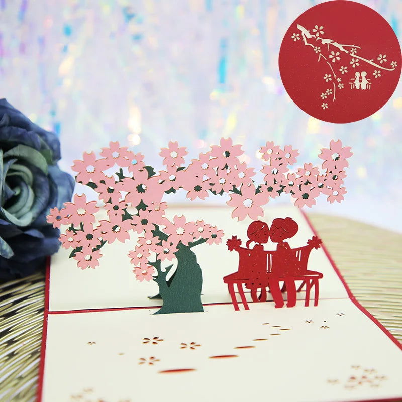 Hot 3D Creative Card for Wife and friend Valentines Day Gift Wedding Invitation Customized Card Thank You Postcard Wholesale - Slobuy