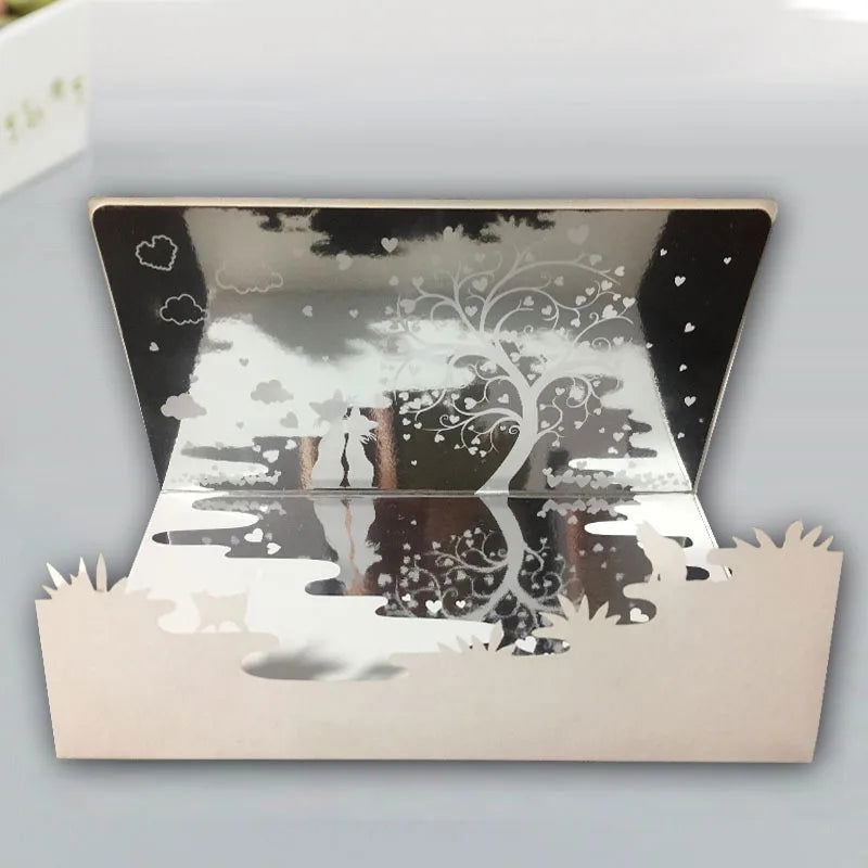 Hot 3D Creative Card for Wife and friend Valentines Day Gift Wedding Invitation Customized Card Thank You Postcard Wholesale - Slobuy
