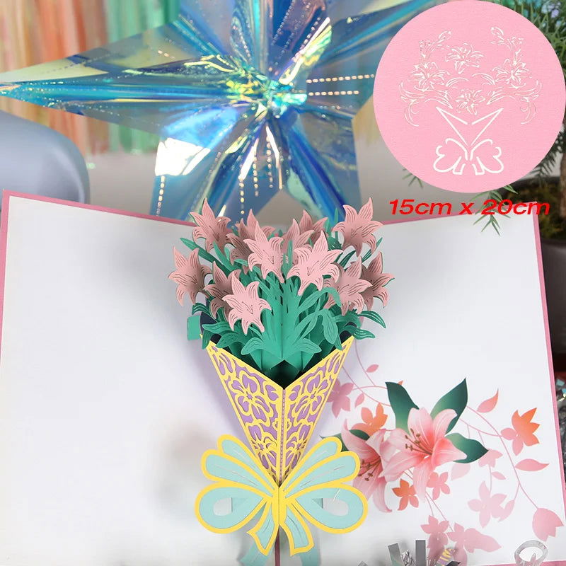 Hot 3D Creative Card for Wife and friend Valentines Day Gift Wedding Invitation Customized Card Thank You Postcard Wholesale - Slobuy