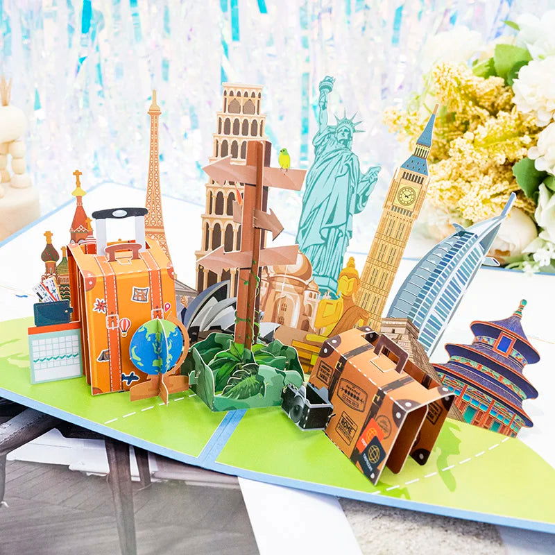 Hot 3D Pop UP Happy Birthday Cards Invitation Cake Greeting Card Business Kids Gift Tourist Postcard for Friend Dad Mom Present - Slobuy
