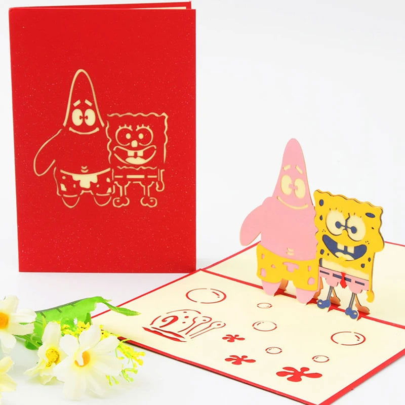 Hot 3D Pop UP Happy Birthday Cards Invitation Cake Greeting Card Business Kids Gift Tourist Postcard for Friend Dad Mom Present - Slobuy