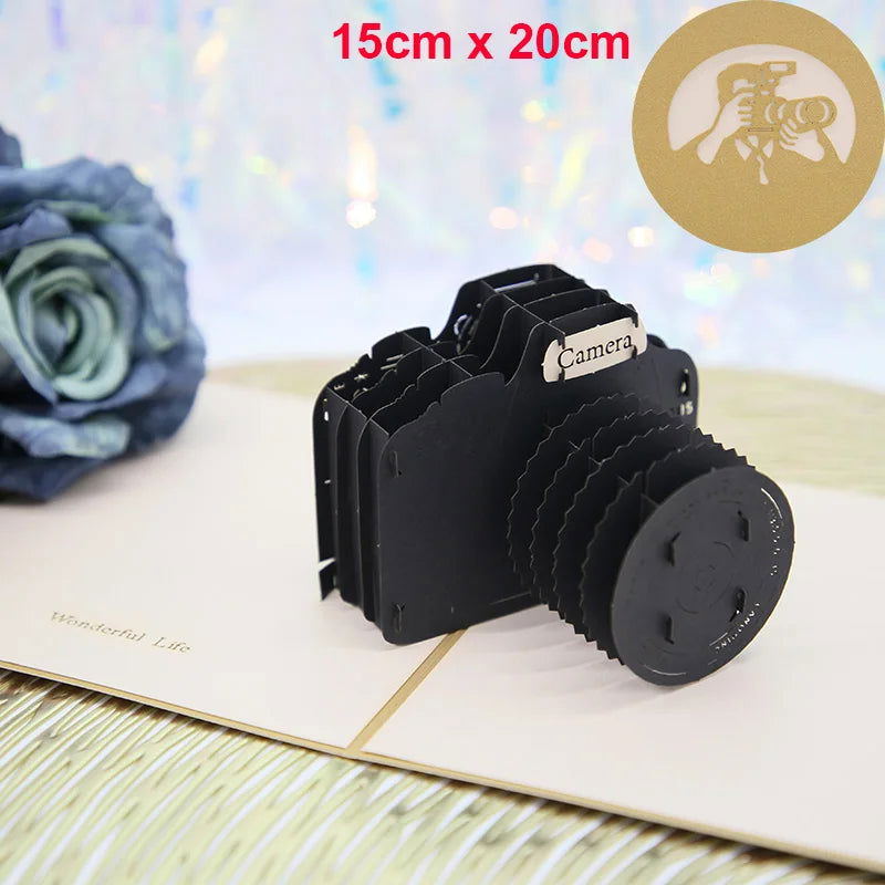 Hot 3D Pop UP Happy Birthday Cards Invitation Cake Greeting Card Business Kids Gift Tourist Postcard for Friend Dad Mom Present - Slobuy