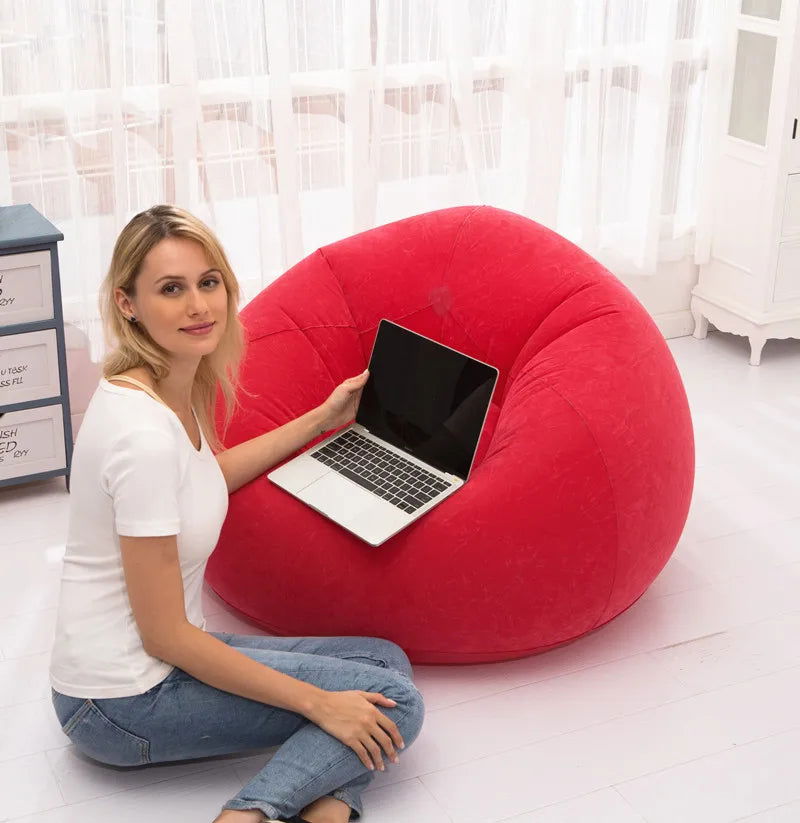 Hot Lazy Inflatable Sofa Chair PVC Single Lounger Ball Sofa Couch Tatami Living Room Chair Furniture - Slobuy