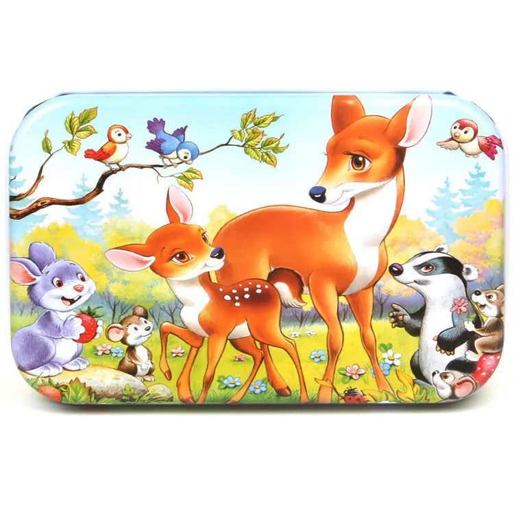 Hot New 60 Pieces Wooden Puzzle Toys for Children Cartoon Vehicle Animal Wood Jigsaw Baby Learning Educational Toy Kids Gift - Slobuy