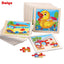 Hot Sale 11X11CM Kids Wooden Puzzle Baby Cartoon Animal Traffic Tangram Wood Puzzle Educational Jigsaw Toys For Children Gifts - Slobuy