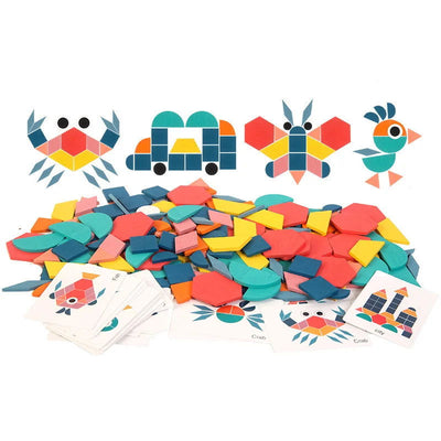 Hot Sale 180Pcs Montessori Kids Wooden 3D Geometric Shape Jigsaw Puzzle Board Set Baby Early Education Toys for Children - Slobuy