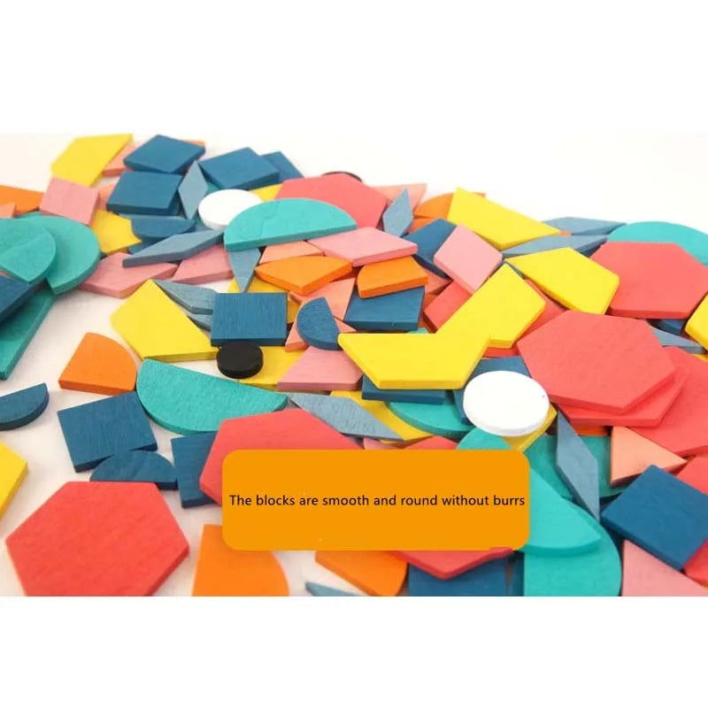 Hot Sale 180Pcs Montessori Kids Wooden 3D Geometric Shape Jigsaw Puzzle Board Set Baby Early Education Toys for Children - Slobuy