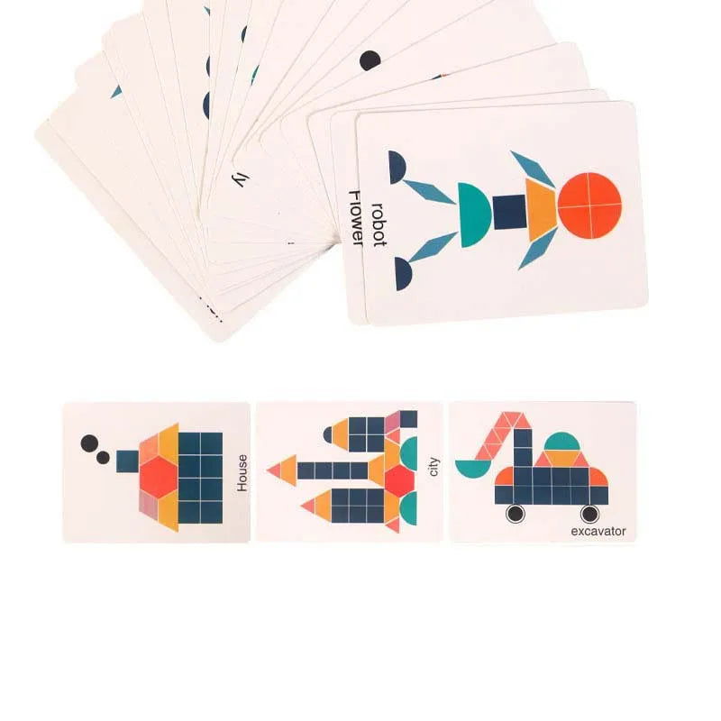 Hot Sale 180Pcs Montessori Kids Wooden 3D Geometric Shape Jigsaw Puzzle Board Set Baby Early Education Toys for Children - Slobuy