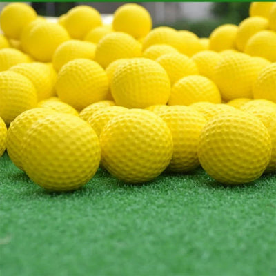 Hot Selling 20 Pcs PU Foam Golf Balls Yellow Sponge Elastic Indoor Outdoor Practice Training - Slobuy