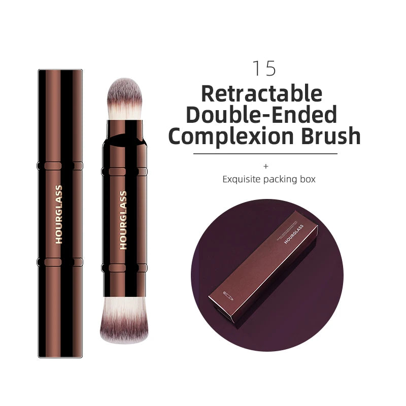 Hourglass Makeup Brushes Powder Foundation Concealer Blusher Bronzer Eye Shadow Eyebrow Eyeliner Sculpting Brush - Slobuy