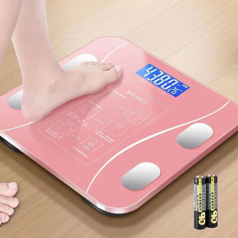 Household Floor Body Scales Wireless Digital Weight Scale Tempered Glass LCD Display Digital Weighing Bathroom Gym Scale - Slobuy