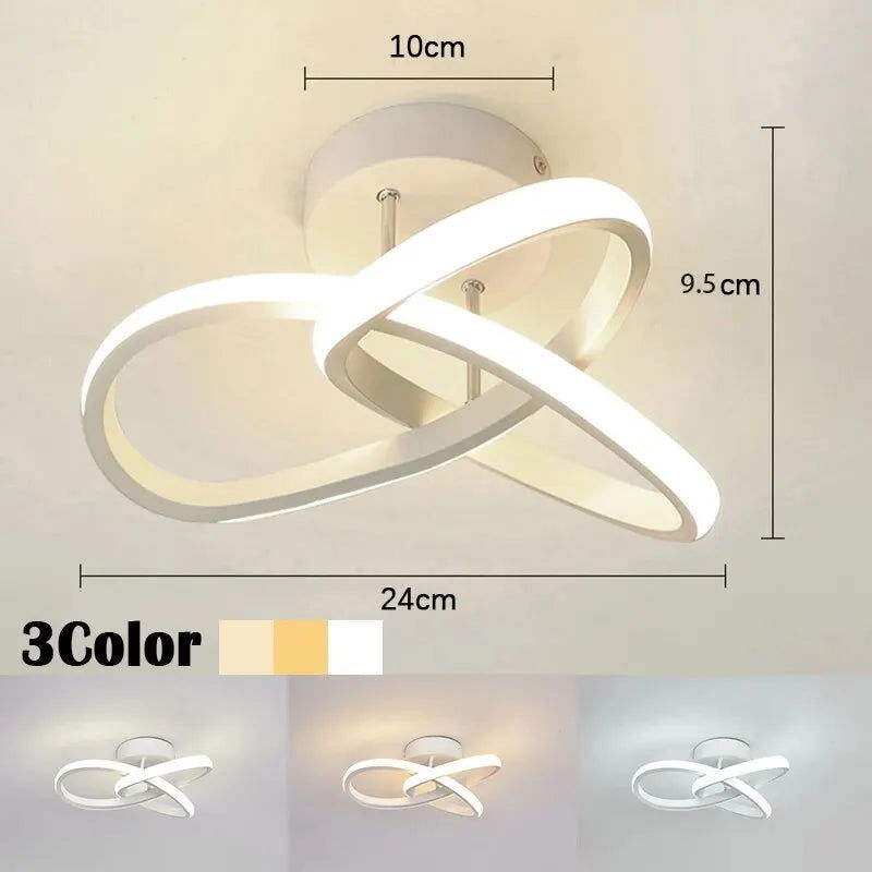 Household LED Chandelier Three Colors Lamp Modern Style Ceiling Lamp Bedroom Light Surface Installation AC 220V Dining Room Lamp - Slobuy