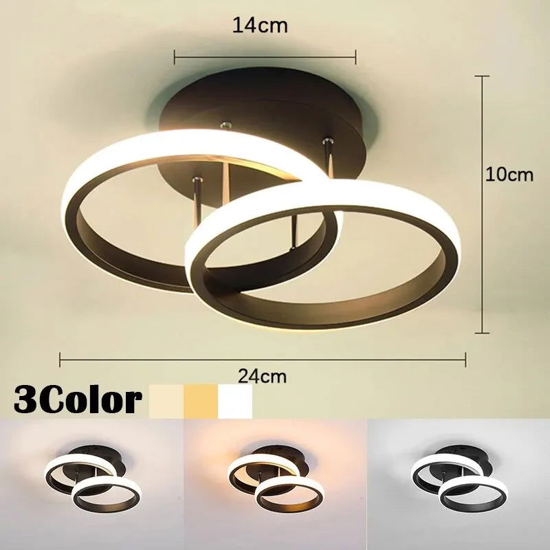 Household LED Chandelier Three Colors Lamp Modern Style Ceiling Lamp Bedroom Light Surface Installation AC 220V Dining Room Lamp - Slobuy