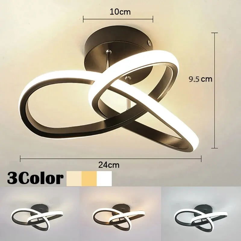 Household LED Chandelier Three Colors Lamp Modern Style Ceiling Lamp Bedroom Light Surface Installation AC 220V Dining Room Lamp - Slobuy