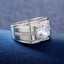 Huitan Luxury Silver Color Round Cubic Zircon Rings for Men Classic Wedding Ceremony Ring Dazzling Male Accessories Jewelry Hot - Slobuy