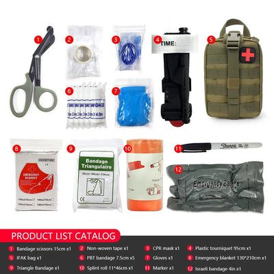 IFAK Molle Utility Bag Pouch Tactical First Aid Kit With Equipment Medical Supplies - Slobuy