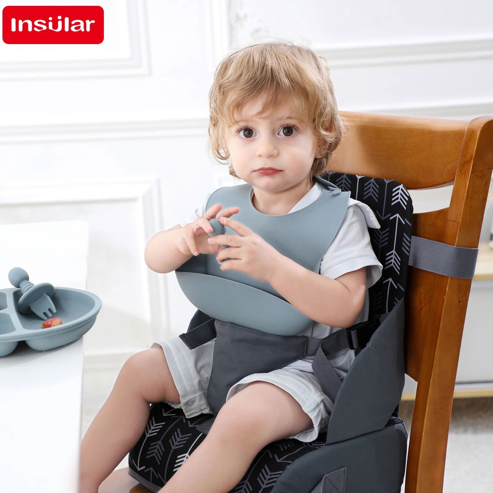 INSULAR Portable Folding Children's Seat Height Cushion Baby Dining Chair Height Cushion Children's Products - Slobuy