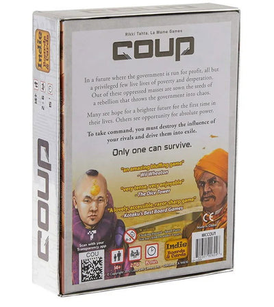 Indie Boards and Cards | Coup | Card Game | Ages 14+ | 2-6 Players | 15 Minute Playing Time - Slobuy